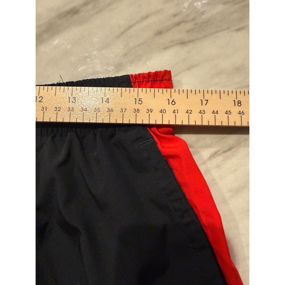 Nike Dri Fit Mens Athletic Shorts Black Red Nylon Running Gym Workout Size XL - Picture 6 of 9